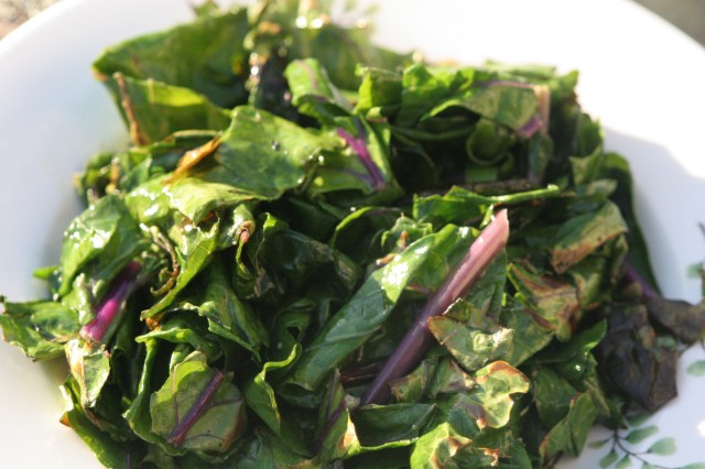 Sauteed kohlrabi greens