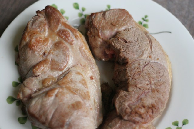 Seared free-range veal and pork